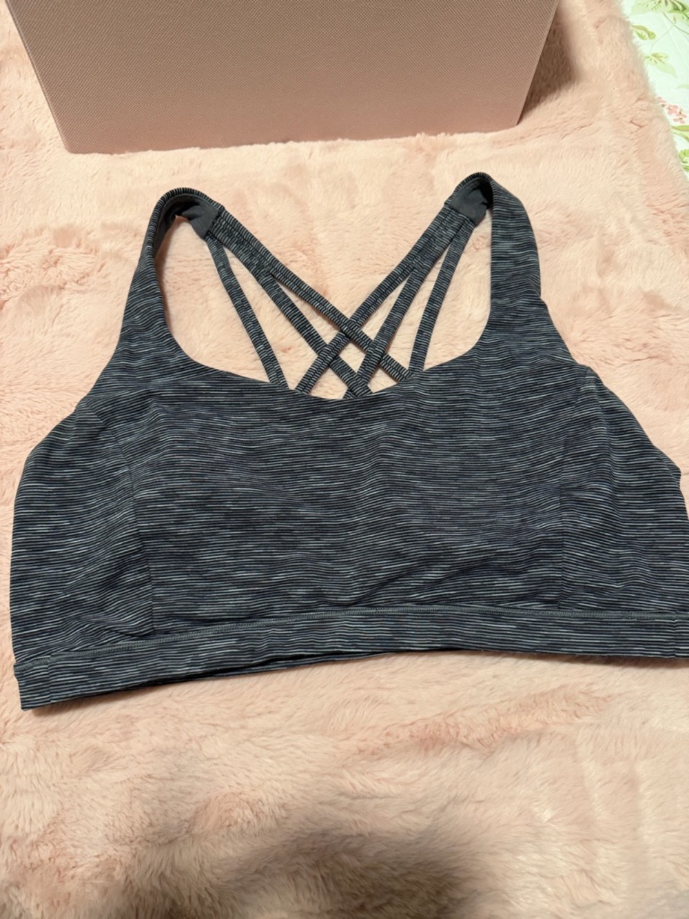 lululemon athletica Gray Strappy Crisscross Sports Bra size 12